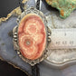 Sterling Silver Southwestern Style Oval Large Rhodochrosite Bolo Tie For Men