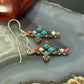 Sterling Silver Southwestern Style Multi-Stone Cross Dangle Earrings For Women