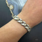 Vintage Sterling Silver Silver 7" Fashion Link Bracelet For Women
