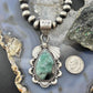 Sterling Silver Southwestern Style Teardrop Emerald Decorated Pendant For Women
