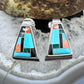 Carolyn Pollack Sterling Silver Trapeze Multistone Inlay Stud Earrings For Women