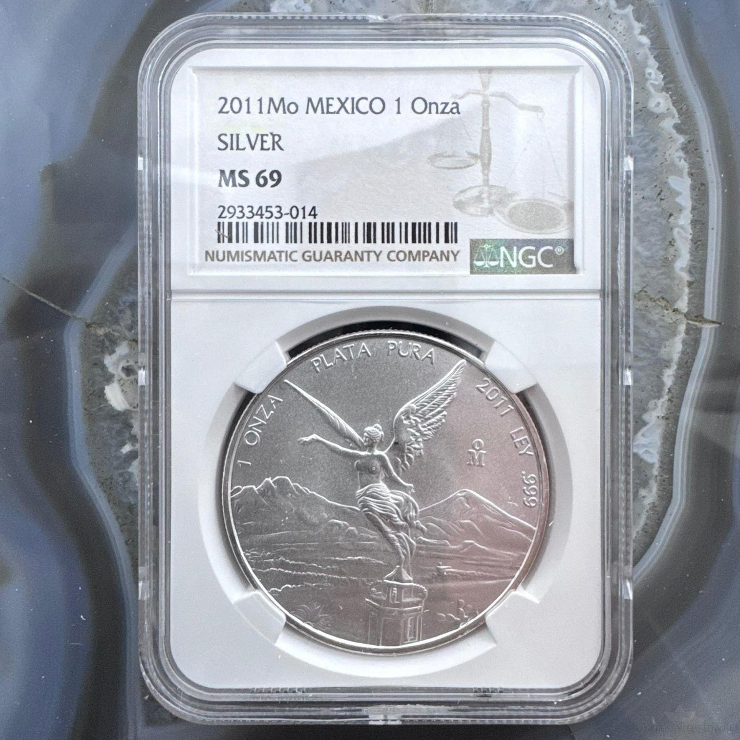 2011 Mexico One Ounce .999 Fine Silver NGC MS69 #014