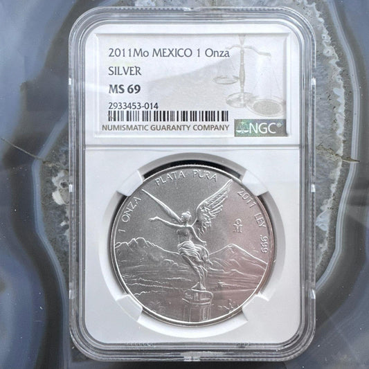 2011 Mexico One Ounce .999 Fine Silver NGC MS69 #014