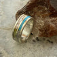 Native American Sterling Silver Turquoise & MOP Inlay Band Size 6 For Women