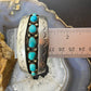 Vintage Native American Silver Shadow Box Turquoise Tapered Bracelet For Women