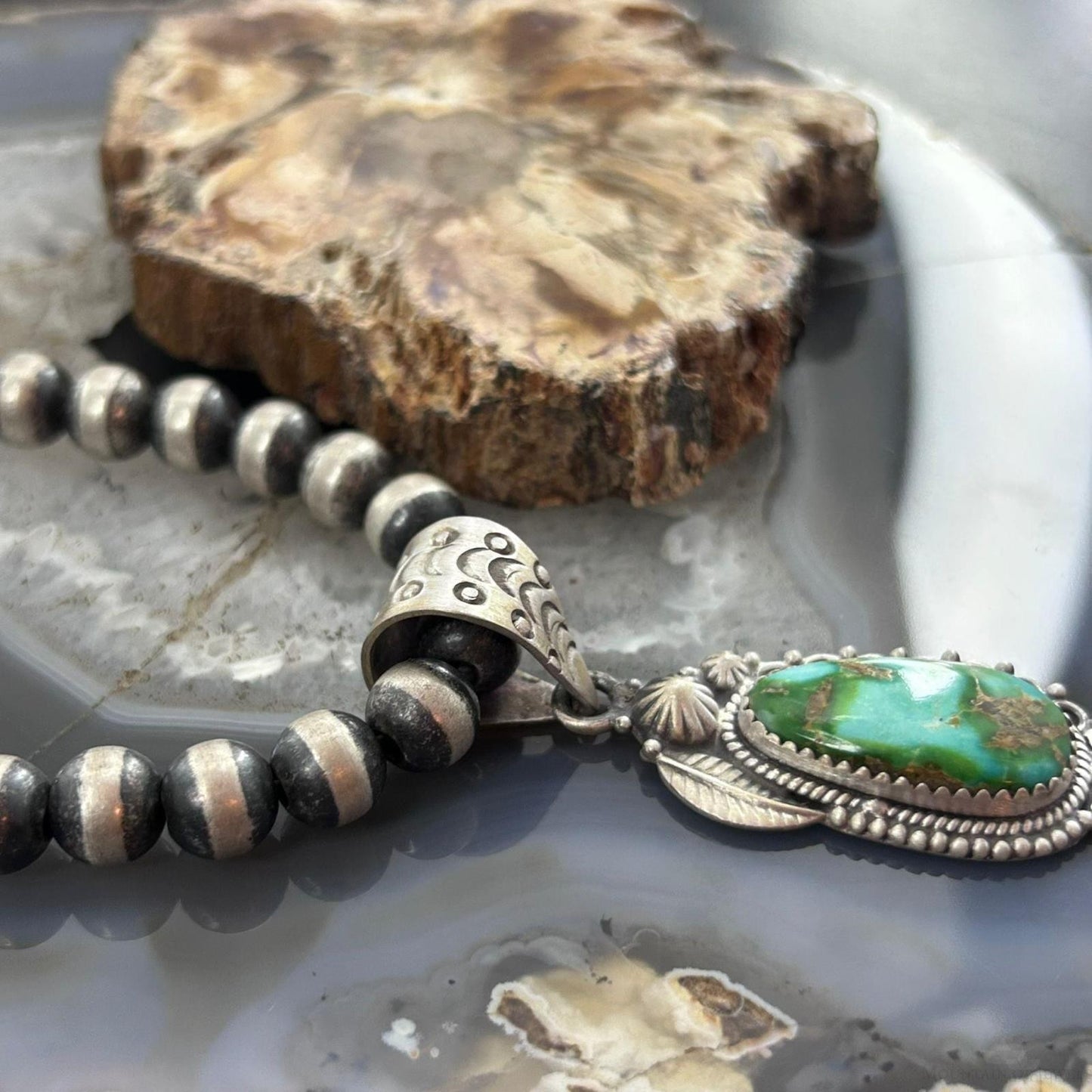 Sterling Silver Southwestern Style Sonora Gold Turquoise Decorated Pendant For Women #1