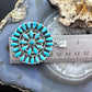 Sterling Silver Southwestern Style Teardrop Turquoise Round Cluster Pendant For Women