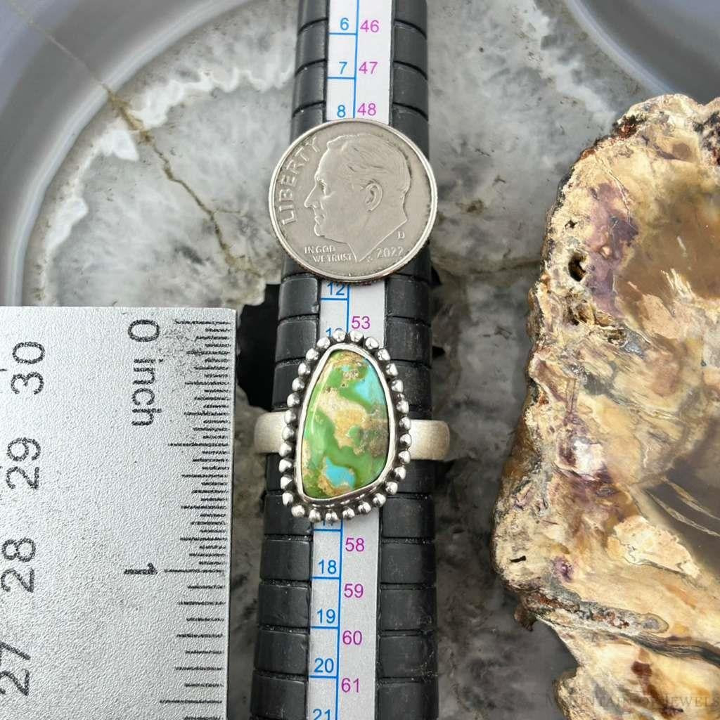 Sterling Silver Southwestern Style Sonora Gold Turquoise Adjustable Ring For Women #4