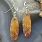 Sterling Silver Oval Plum Moss Agate Slab Dangle Earrings For Women #519