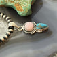 Sterling Silver Southwestern Style Pink Conch & Turquoise Pendant For Women