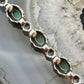 Carolyn Pollack Sterling Green Turquoise Decorated 7" Link Bracelet For Women