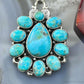 Sterling Silver Southwestern Style Mohave Turquoise Cluster Pendant For Women #1