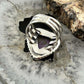 Sterling Silver Southwestern Style Teardrop Stichtite Decorated Ring Size 6.75 For Women