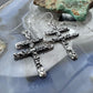 Cheyenne Custer Sterling Silver Tufa Cast Native Cross Dangle Earrings For Women