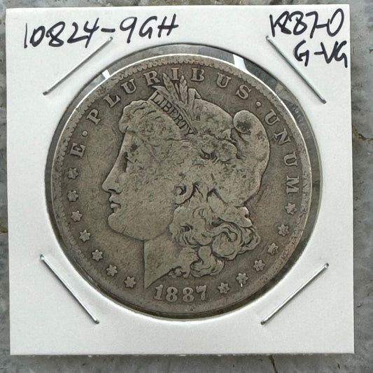 1887-O US 90% Morgan Silver Dollar G-VG #10824-9GH