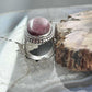 Sterling Silver Southwestern Style Oval Thulite Decorated Ring Size 7 For Women