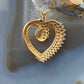 14K Yellow Gold Diamonds Heart Shape Pendant For Women