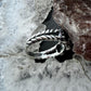 Carolyn Pollack Sterling Silver 3 Oval Onyx Decorated Split Shank Ring For Women