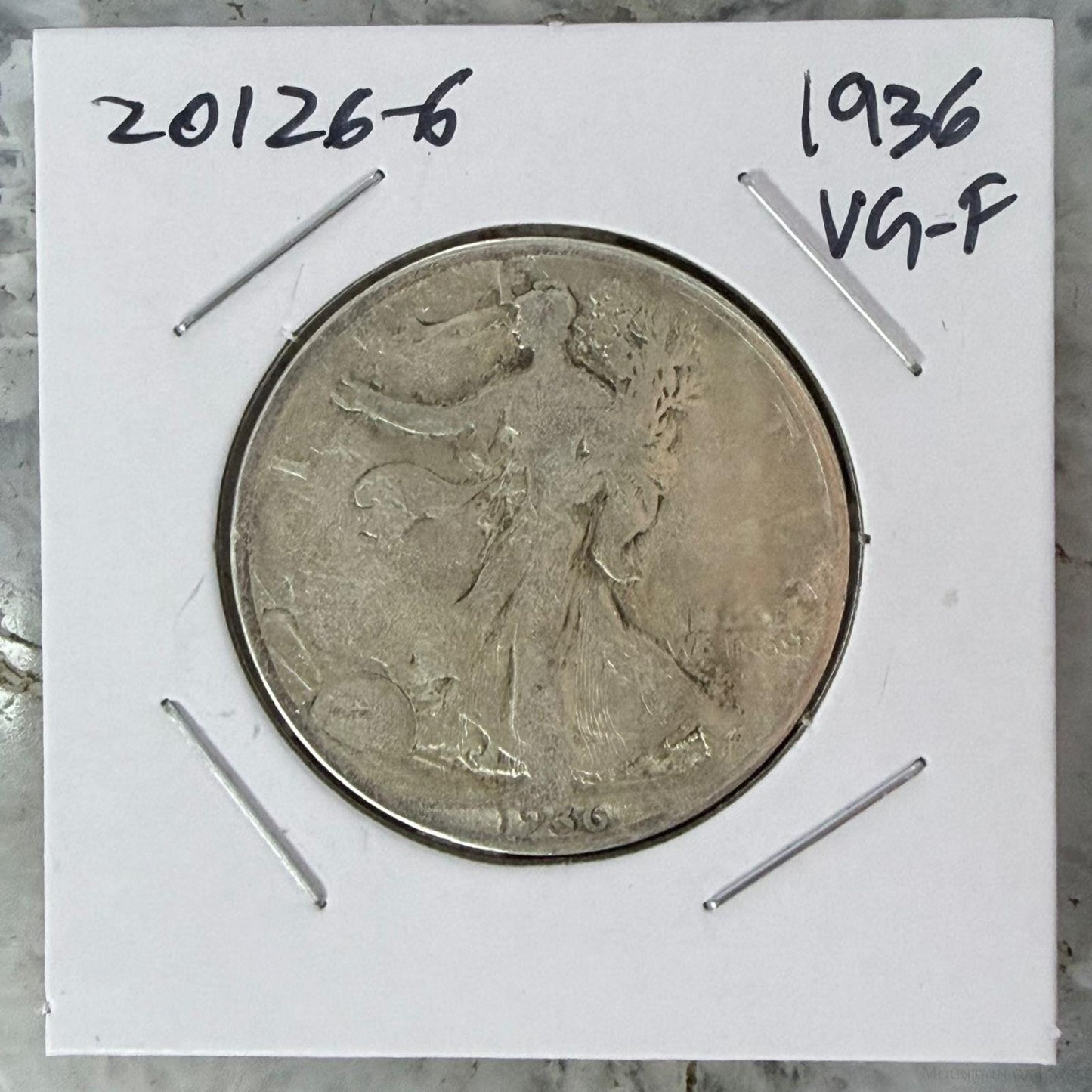 1936 US Walking Liberty Half Dollar 90% Silver VG-F #20126-6