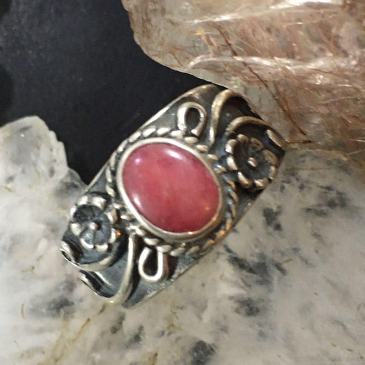 Carolyn Pollack Sterling Silver Oval Rhodonite Ring w/Size Variety For Women