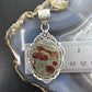 Sterling Silver Southwestern Style Oval Peanut Obsidian Decorated Pendant For Women