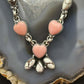 Sterling Silver Southwestern Style Pink Conch & Wild Horse Lariat 22" Necklace For Women