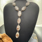 Sterling Silver Southwestern Style Oval Wild Horse Lariat 23.5" Necklace For Women