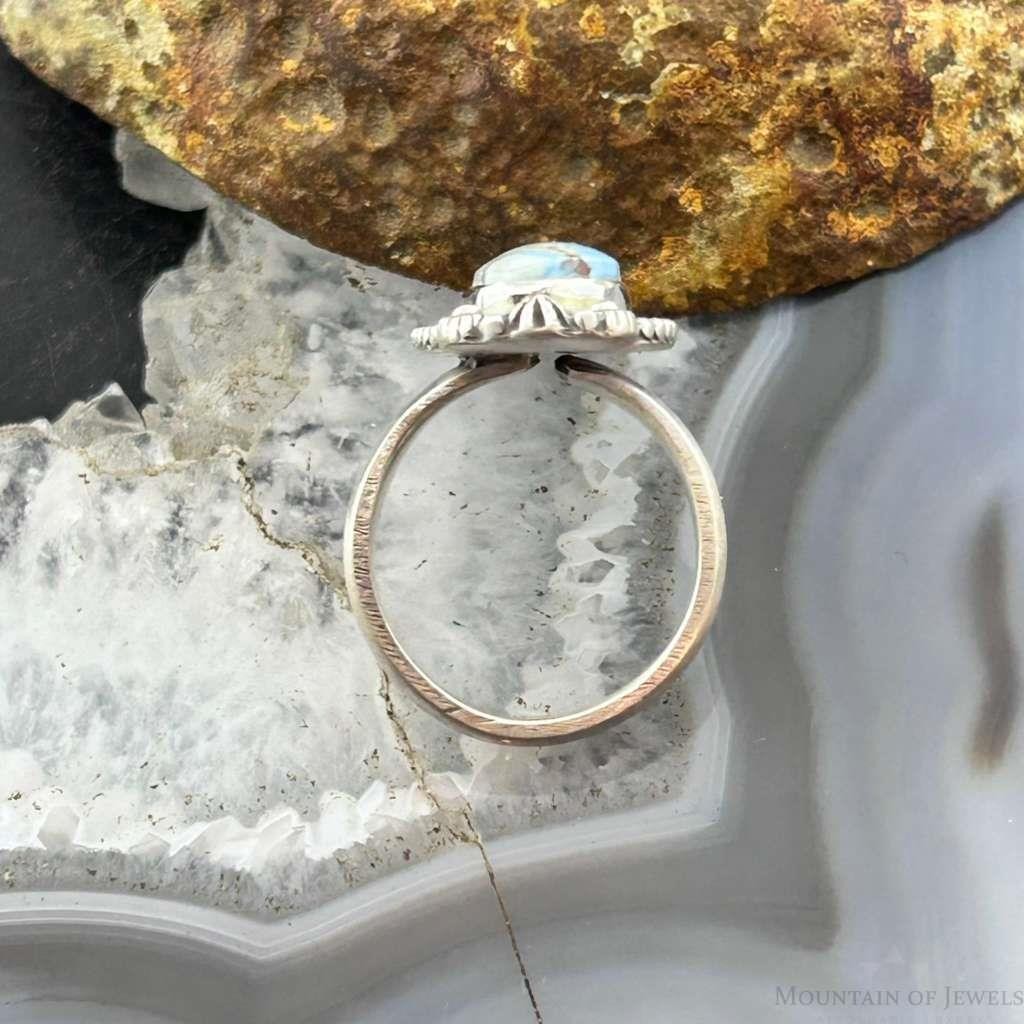Sterling Silver Southwestern Style Golden Hill Turquoise Adjustable Ring For Women #10