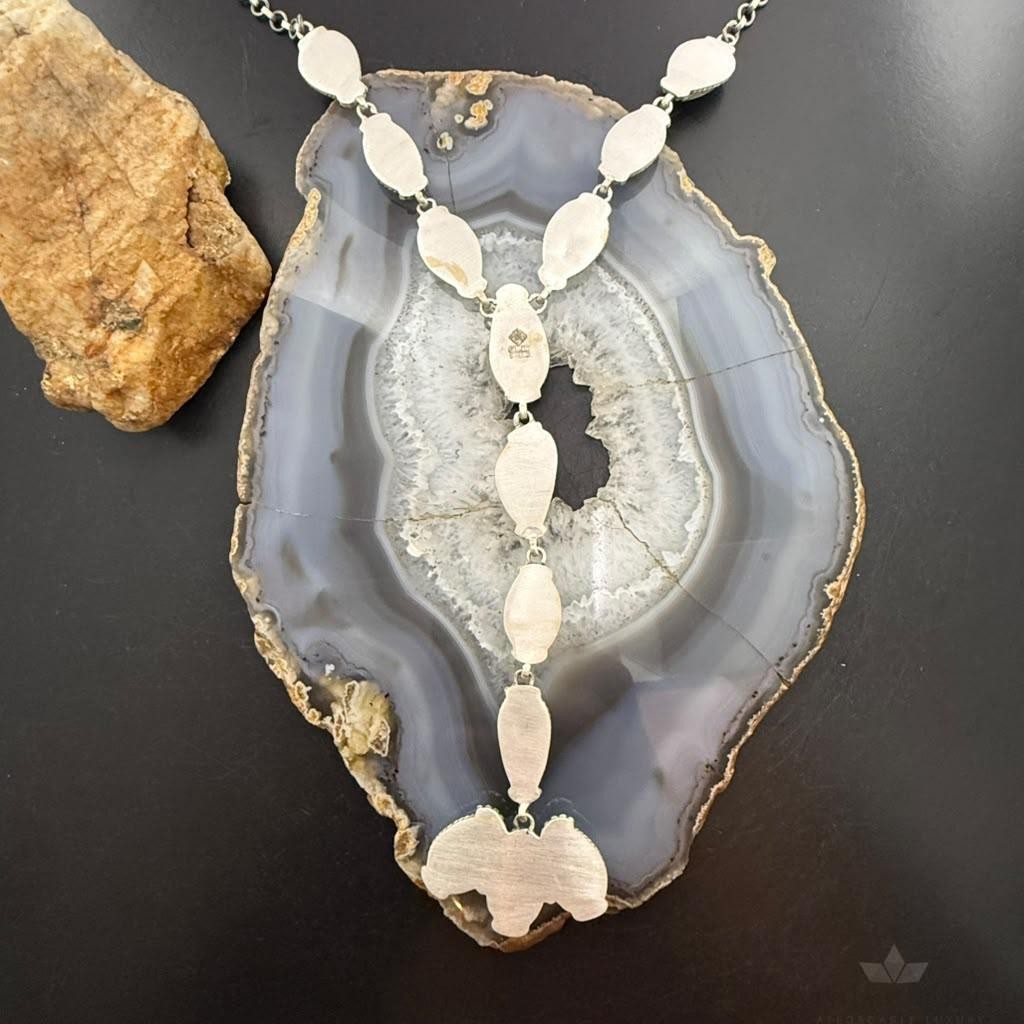Sterling Silver Southwestern Style 13 Royston Turquoise Lariat 26" Necklace For Women