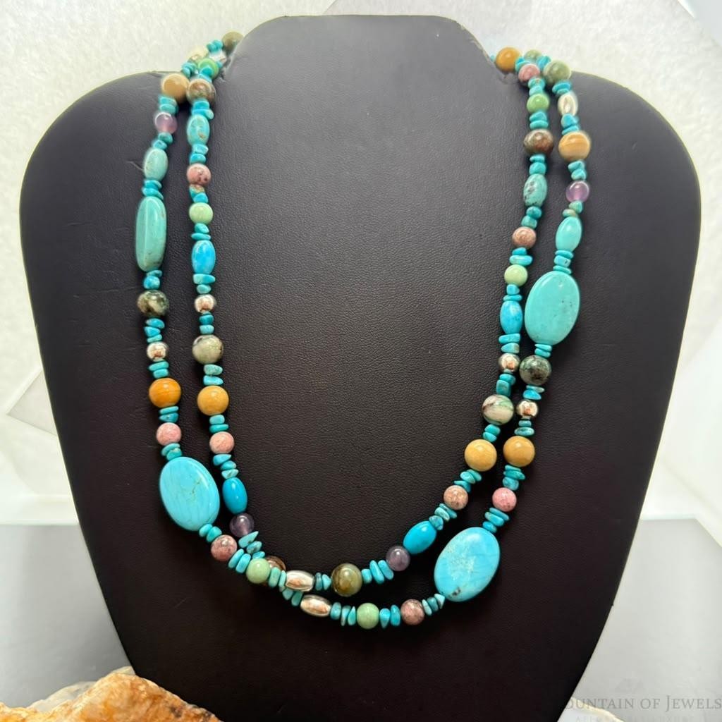 Carolyn Pollack Turquoise & Multi Stone Beaded 36" Necklace For Women