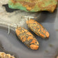 Sterling Silver Oval Maligano Jasper Slab Dangle Earrings For Women #512