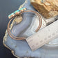 Copper Southwestern Style Mohave Turquoise Decorated Cluster Bracelet For Women