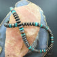 Southwestern Style Copper 8mm Navajo Pearl Saucer & Turquoise 18"-20" Necklace