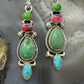 Sterling Silver Southwestern Style Multistone Dangle Earrings For Women #10