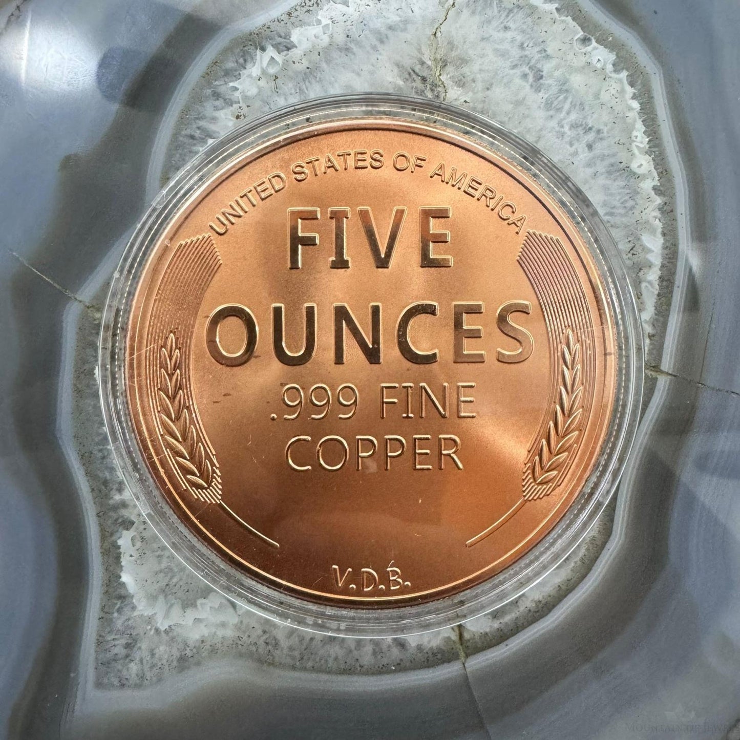 US 5 Ounces .999 Fine Copper Round Lincoln Penny Mint