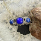Carolyn Pollack Southwestern Style Sterling Silver Lapis Lazuli & Denim Lapis Decorated Ring For Women