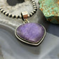 Sterling Silver Southwestern Style Charoite Heart Pendant For Women #3