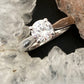 14K White Gold Cubic Zirconia Solitaire Bridal Ring Size 6.25