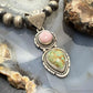 Sterling Silver Southwestern Style Pink Conch & Turquoise Pendant For Women #1