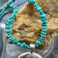 Carolyn Pollack Sterling Silver Natural Turquoise Beads w/Stamped Pendant Necklace For Women