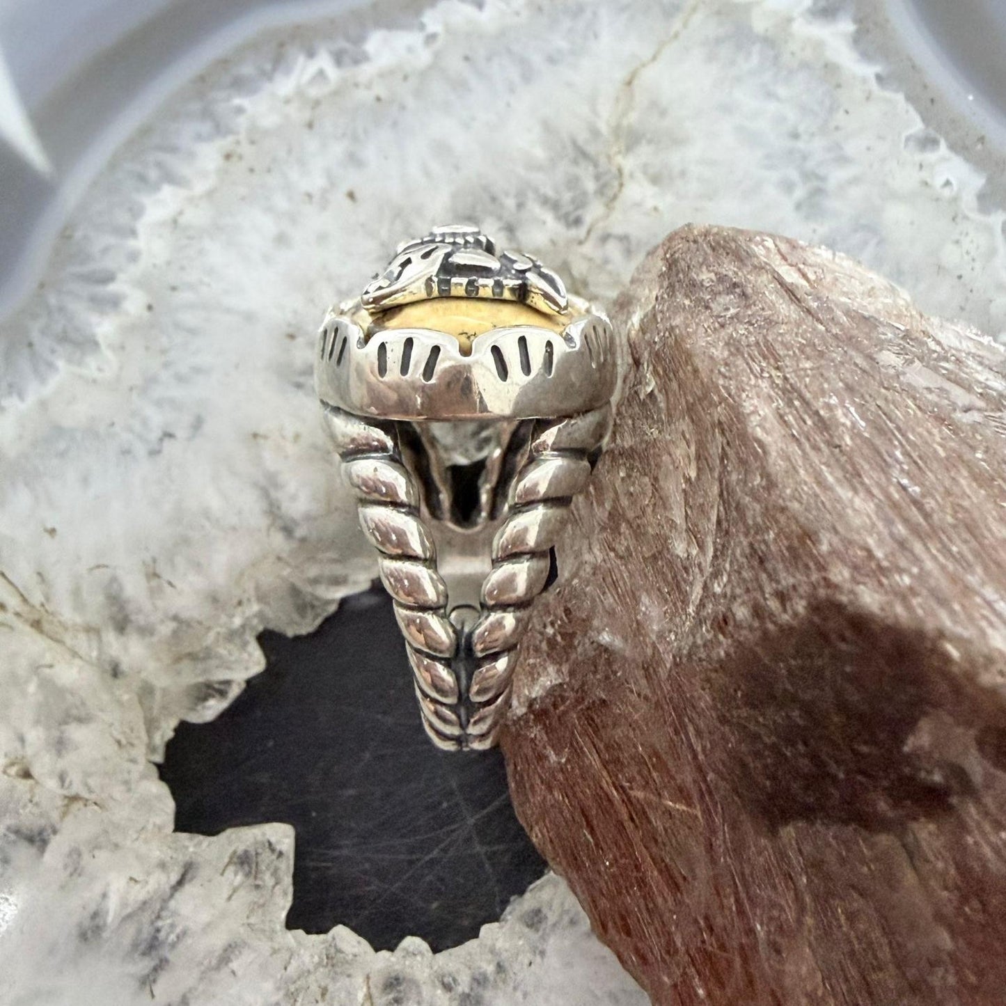Carolyn Pollack Vintage Sterling Silver Picture Jasper w/Doa & Zia Ring Size 9 For Women