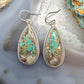 Sterling Silver Southwestern Style Teardrop Royston Turquoise Dangle Earrings For Women