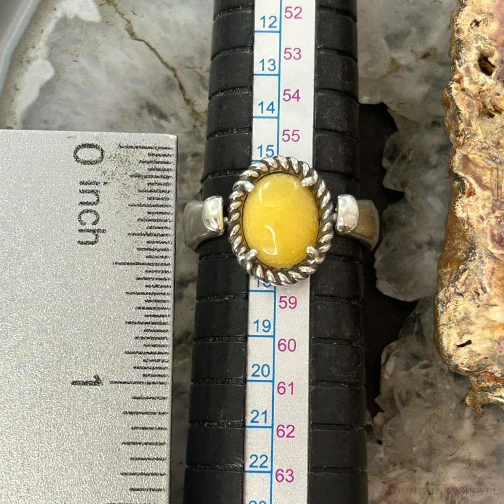 Carolyn Pollack Sterling Silver Oval Yellow Jasper Size 8 Reversible Ring For Women