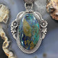 Sterling Silver Southwestern Style Oval Chrysocolla Decorated Pendant For Women