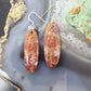 Sterling Silver Teardrop Plum Moss Agate Slab Dangle Earrings For Women #508