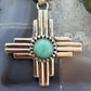 Sterling Silver Southwestern Style Teardrop Mohave Turquoise Unisex Zia Pendant