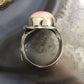 Native American Sterling Oval Pink Conch Shell Decorated Ring Size 8 For Women