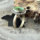 Sterling Silver Southwestern Style Teardrop Sonora Gold Turquoise Adjustable Ring For Women #1