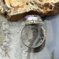 Sterling Silver Southwestern Style Teardrop Charoite Decorated Ring Size 7.5 For Women