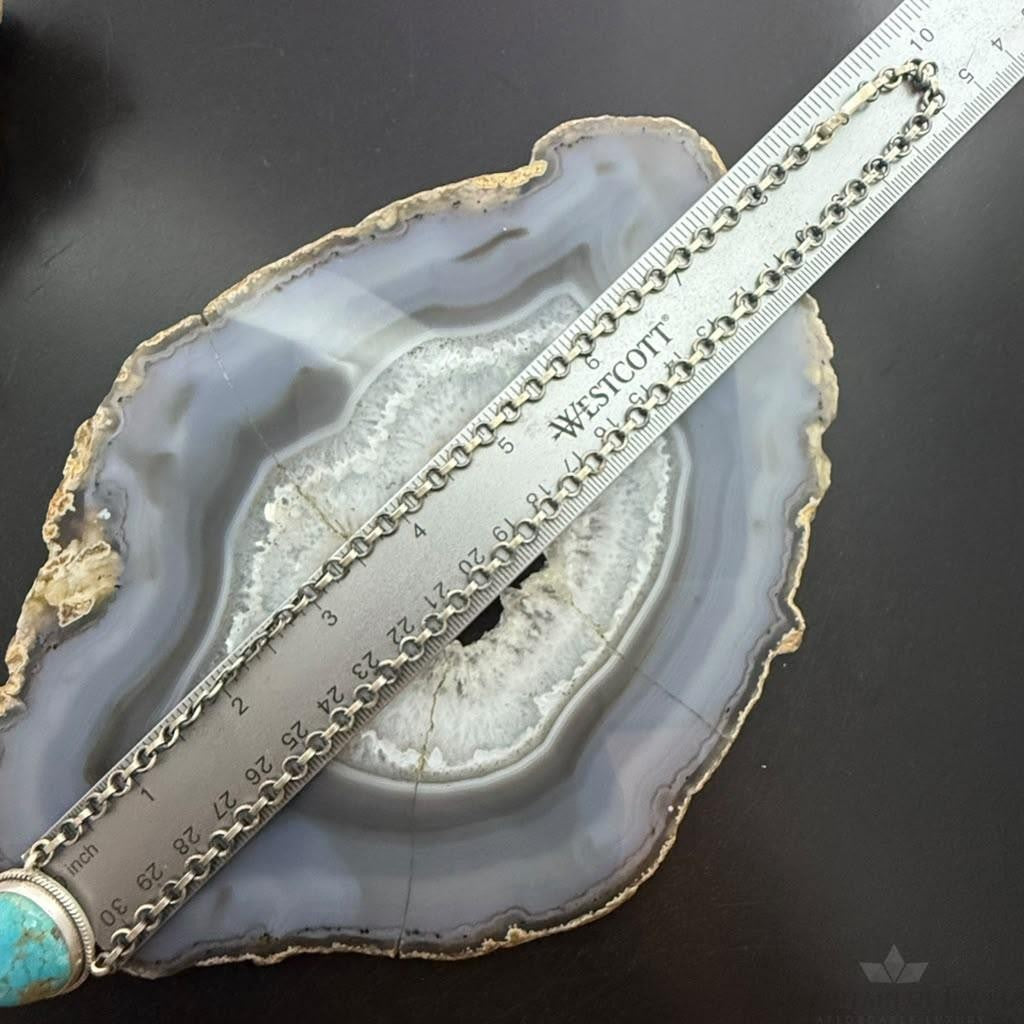 Sterling Silver Southwestern Style Kingman Turquoise Lariat Necklace For Women #1